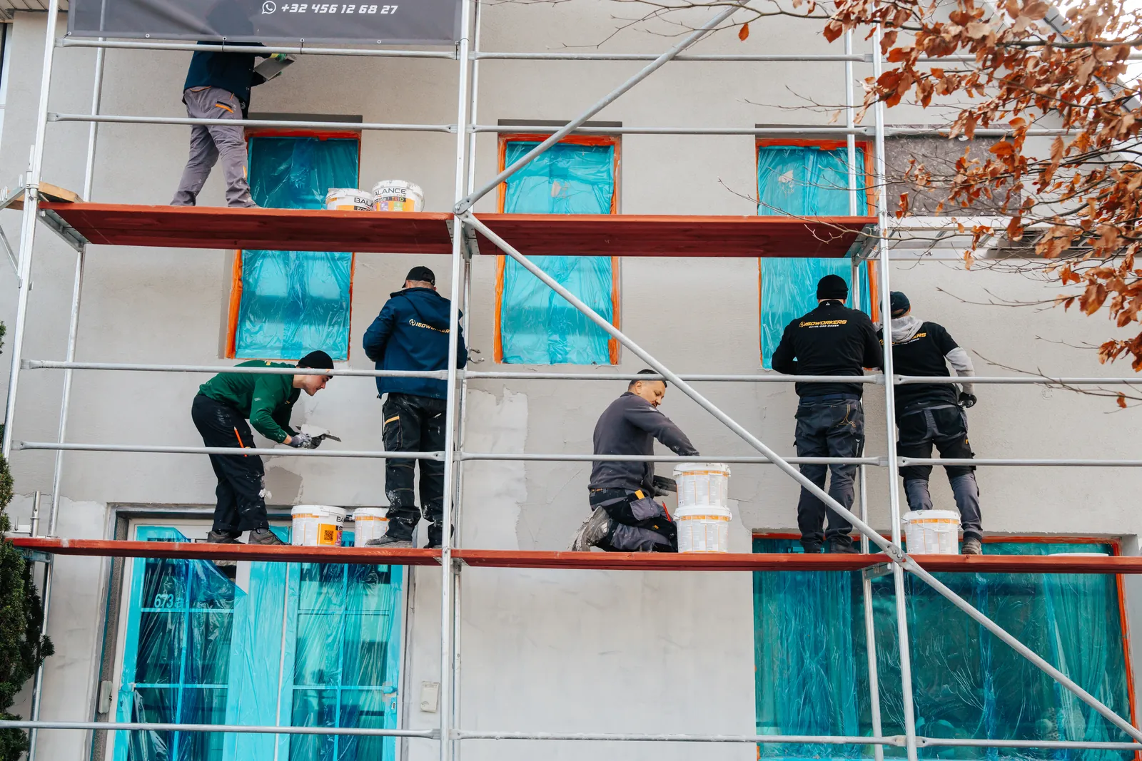 Woning met gevelisolatie en crepi Gent Isoworkers
