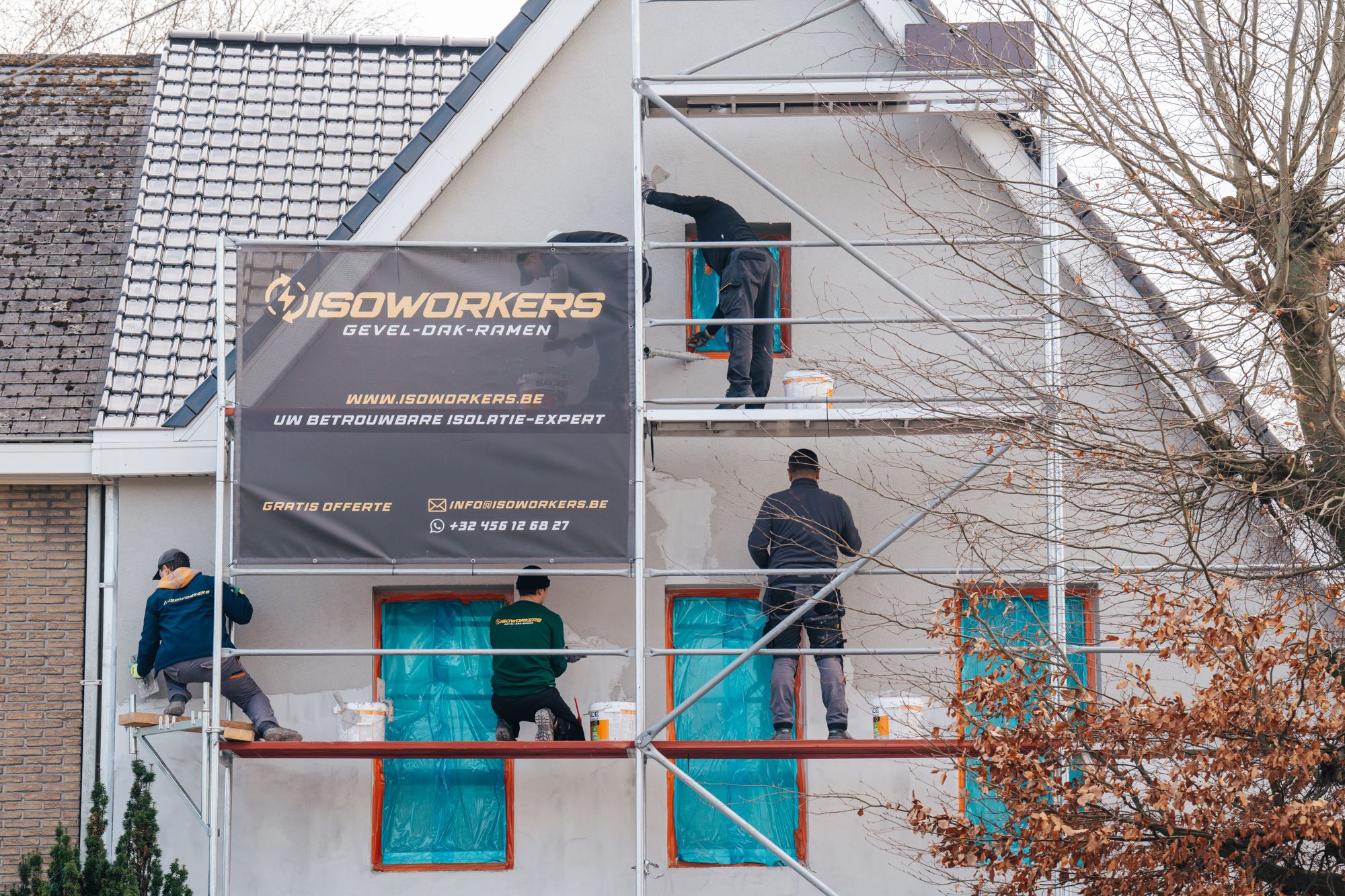 Gevelisolatie met crepi in Gent door Isoworkers 51