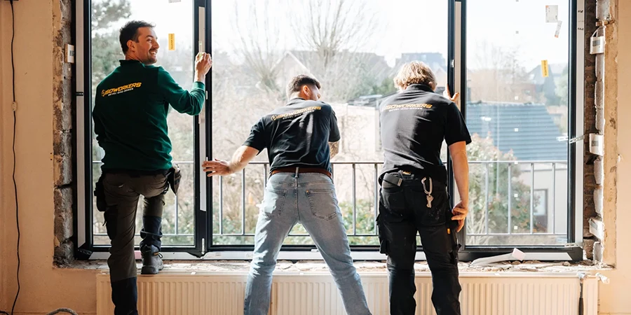 plaatsing ramen en deuren door isoworkers