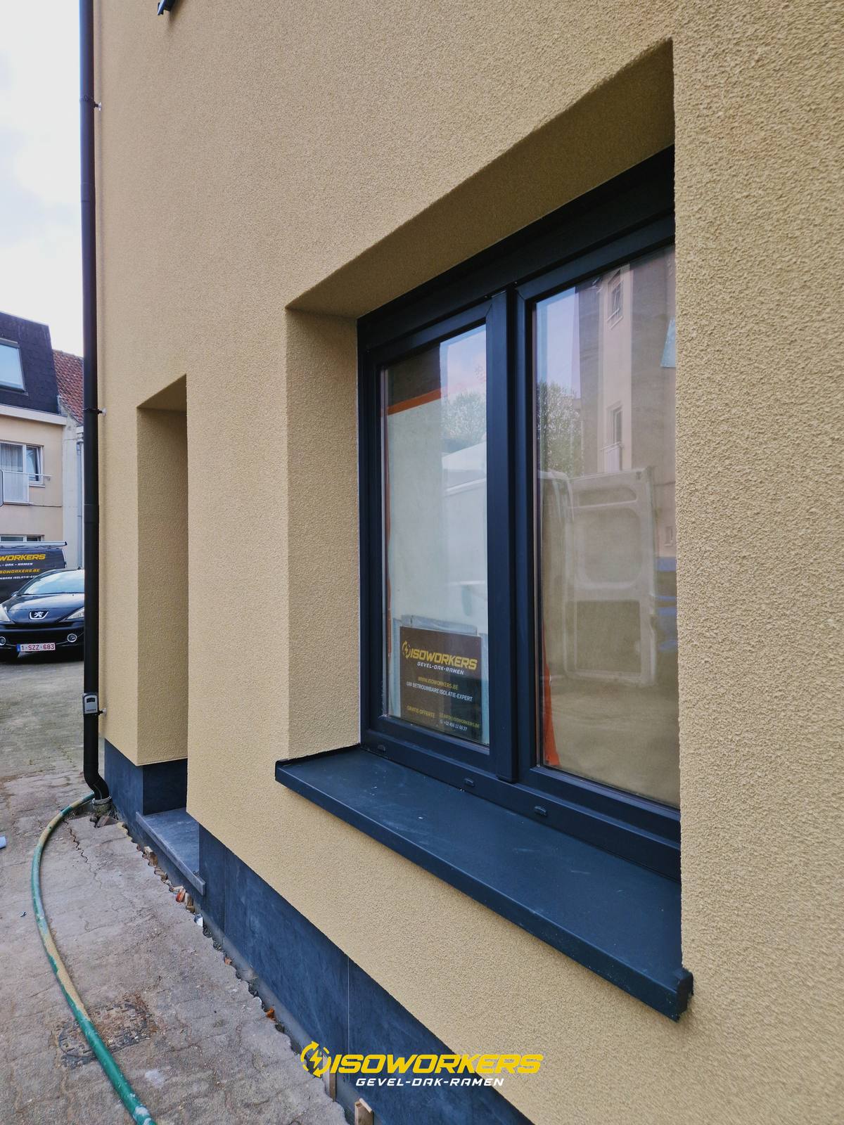 Spuitkurk gevelrenovatie in Gent door Isoworkers 06