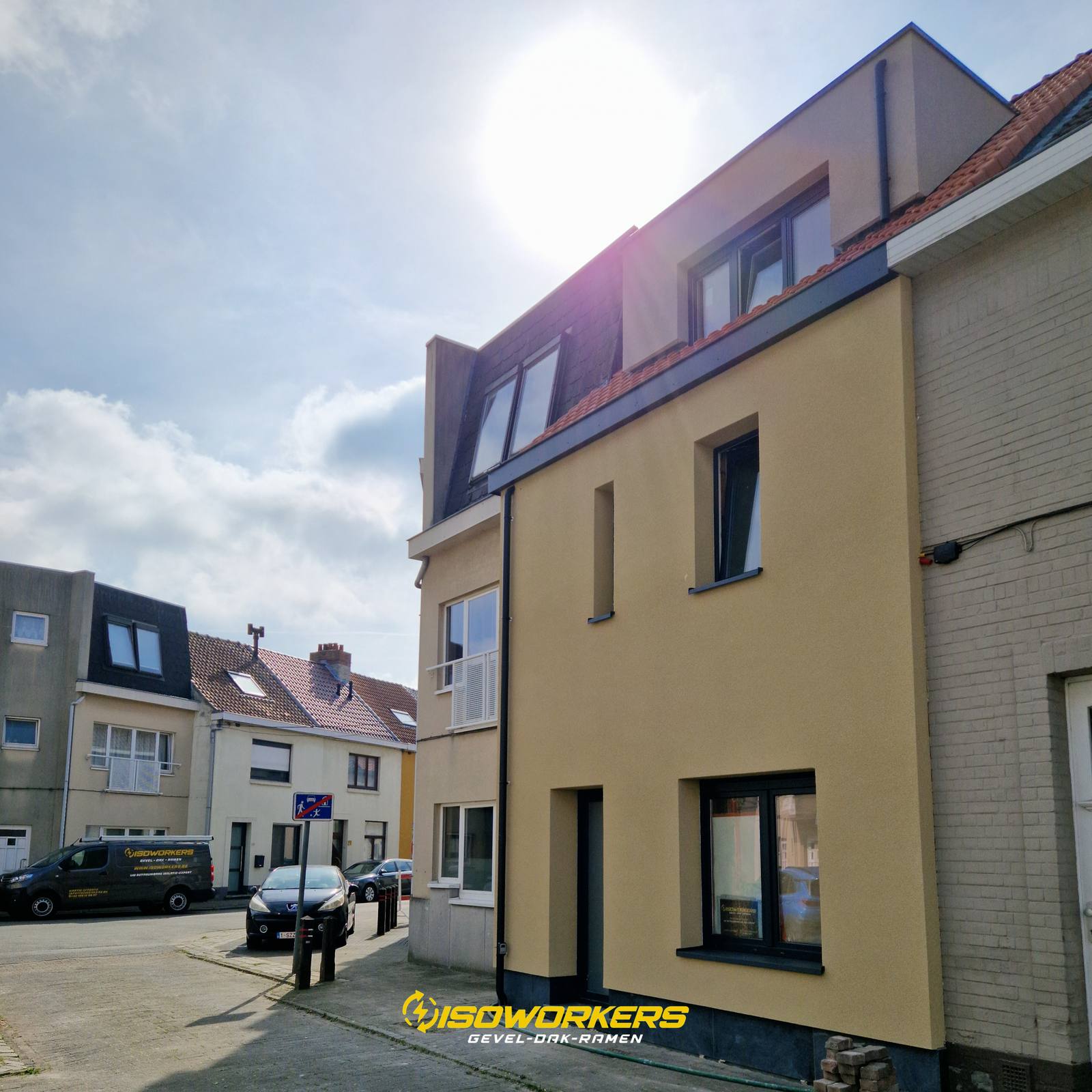 Spuitkurk gevelrenovatie in Gent door Isoworkers 07